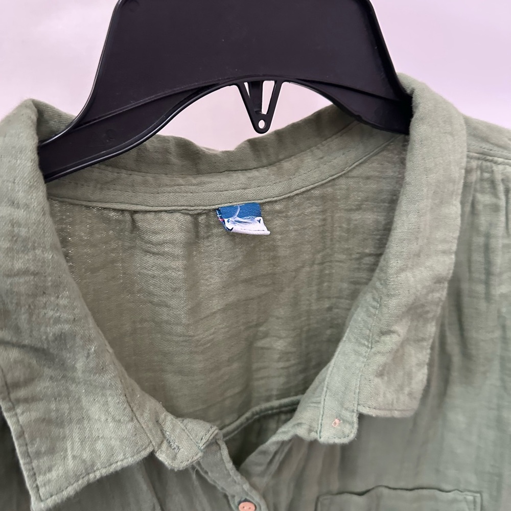 Old navy women’s cropped shirt gauze NWOT cotton - Picture 6 of 11